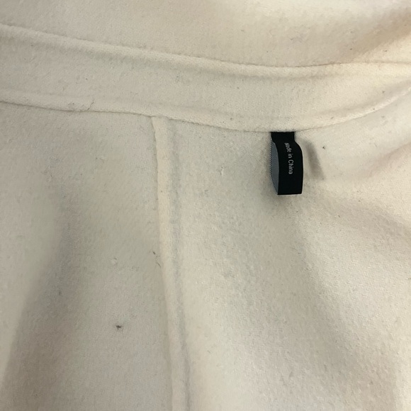 Theory Cream Easy One Button Long Wool Cashmere Coat - Picture 8 of 9